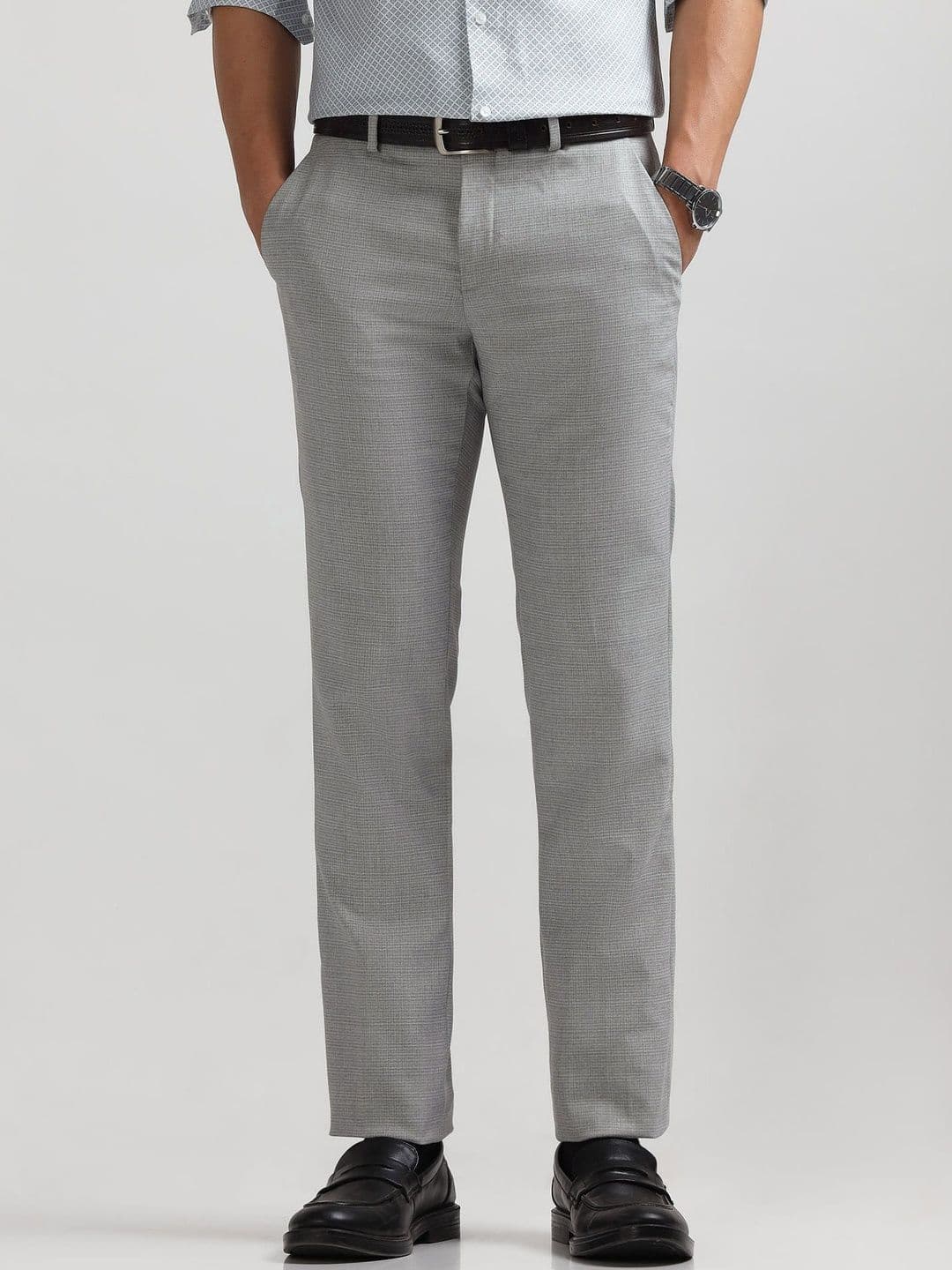 Arrow Men Textured Tapered Fit Trousers - view 1