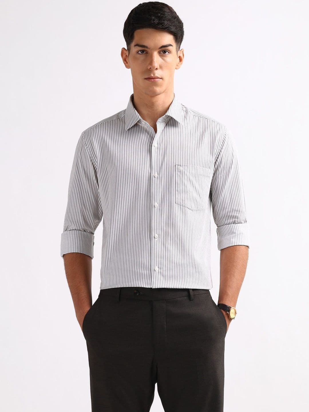 Arrow Men Slim Fit Striped Formal Shirt - view 1