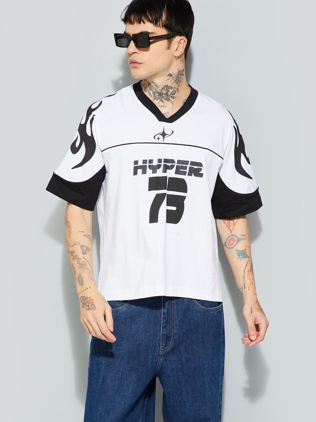max Men Printed V-Neck T-shirt - view 1