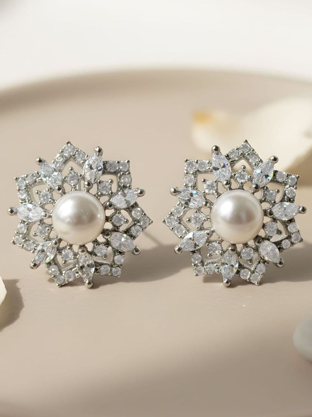KARATCART Floral Studs Earrings - view 1