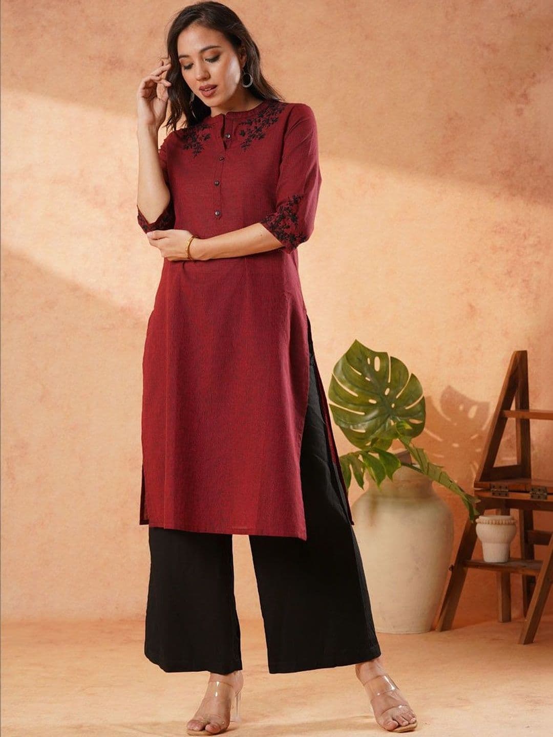 Anouk Women Ethnic Motifs Embroidered Kurta - view 1
