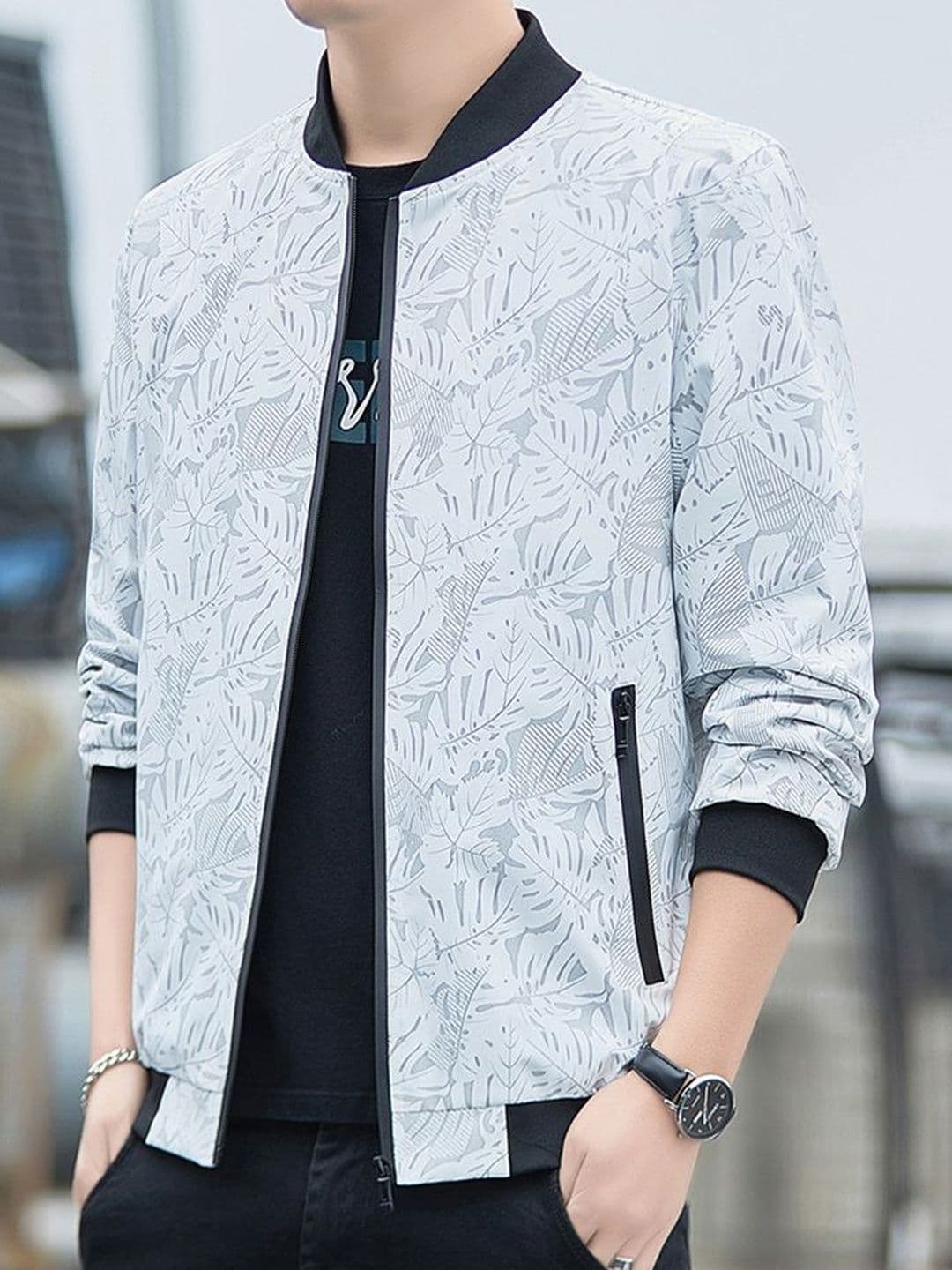 StyleCast x Revolte Men Floral Windcheater Outdoor Tailored Jacket - view 1