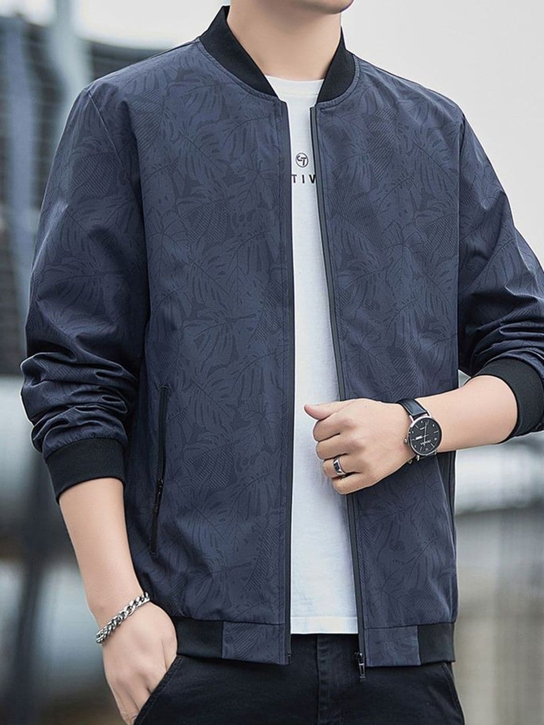 StyleCast x Revolte Men Floral Windcheater Outdoor Tailored Jacket - view 1
