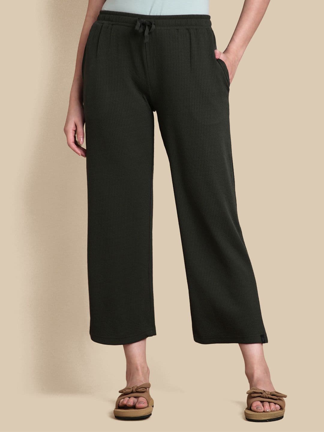 TWIN BIRDS Women Ultra-Soft Textured Lounge Pants With Adjustable Drawstring & Pockets - view 1