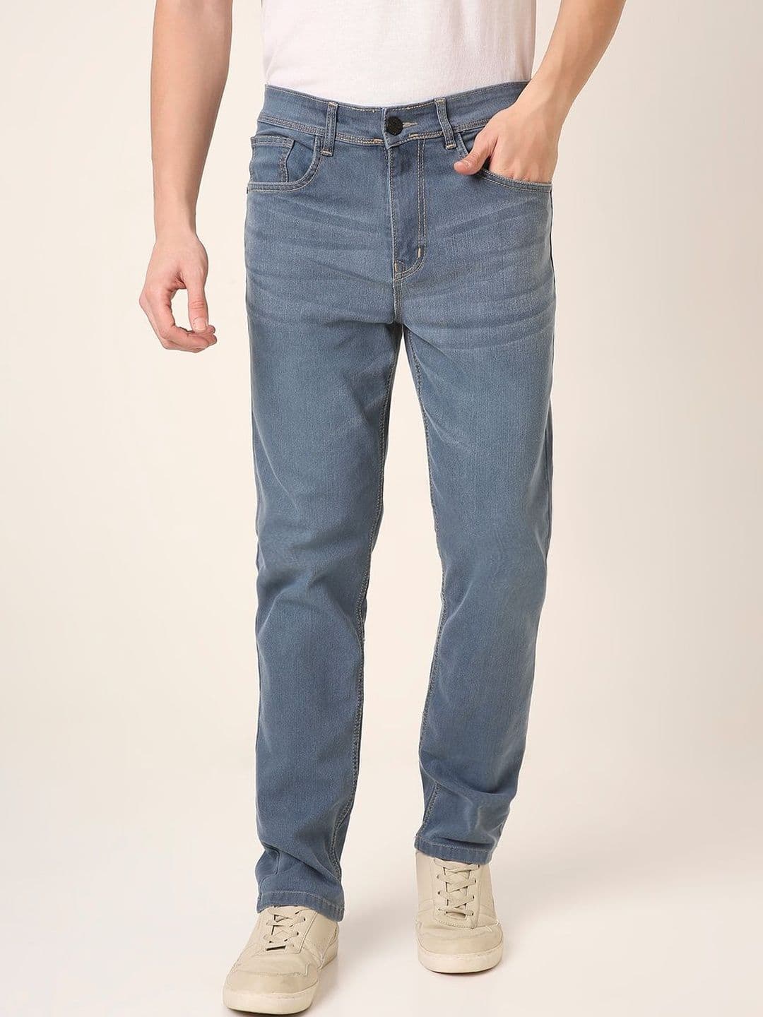 Blnk Men Straight Fit Mid-Rise Light Fade Jeans - view 1