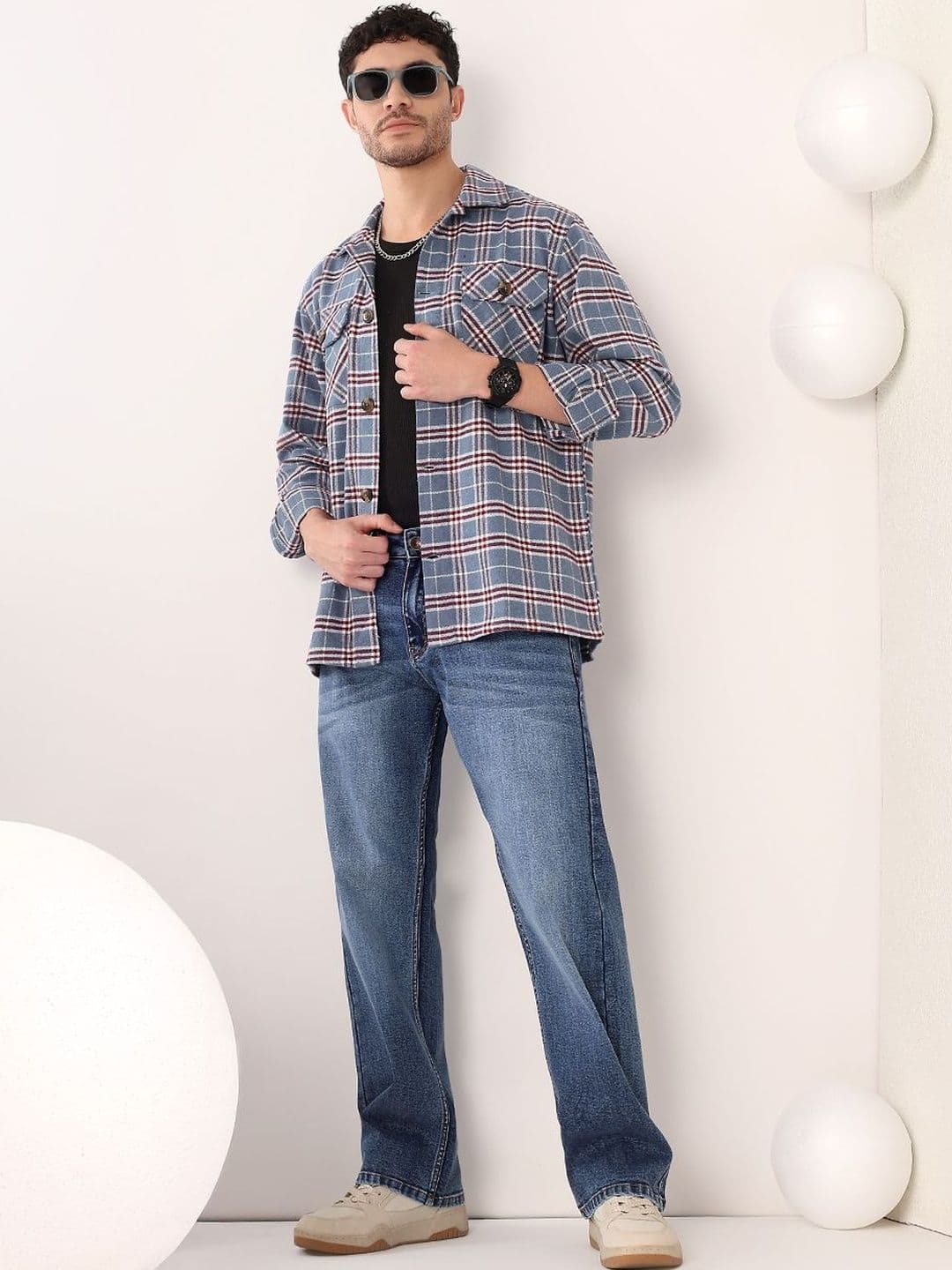 Kotty Men Stylish Check Flannel Shacket - view 1
