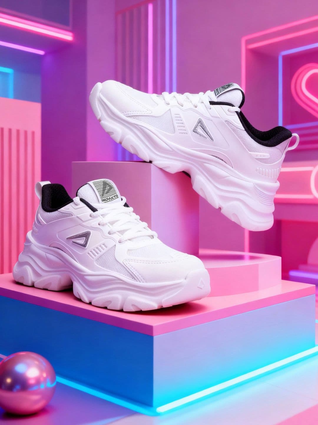 IMPAKTO Chunky CoreMax Sneakers, High-Top Platform, Rounded to Pampering Cushioned Insole - view 1
