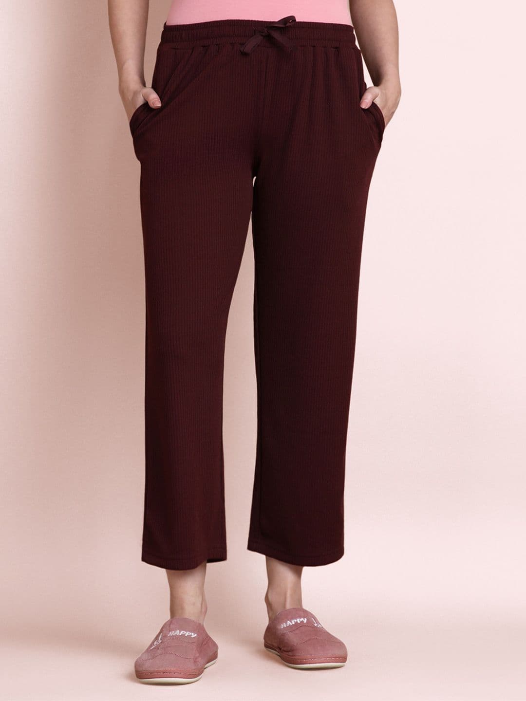 TWIN BIRDS Women Ultra-Soft Textured Lounge Pants With Adjustable Drawstring & Pockets - view 1
