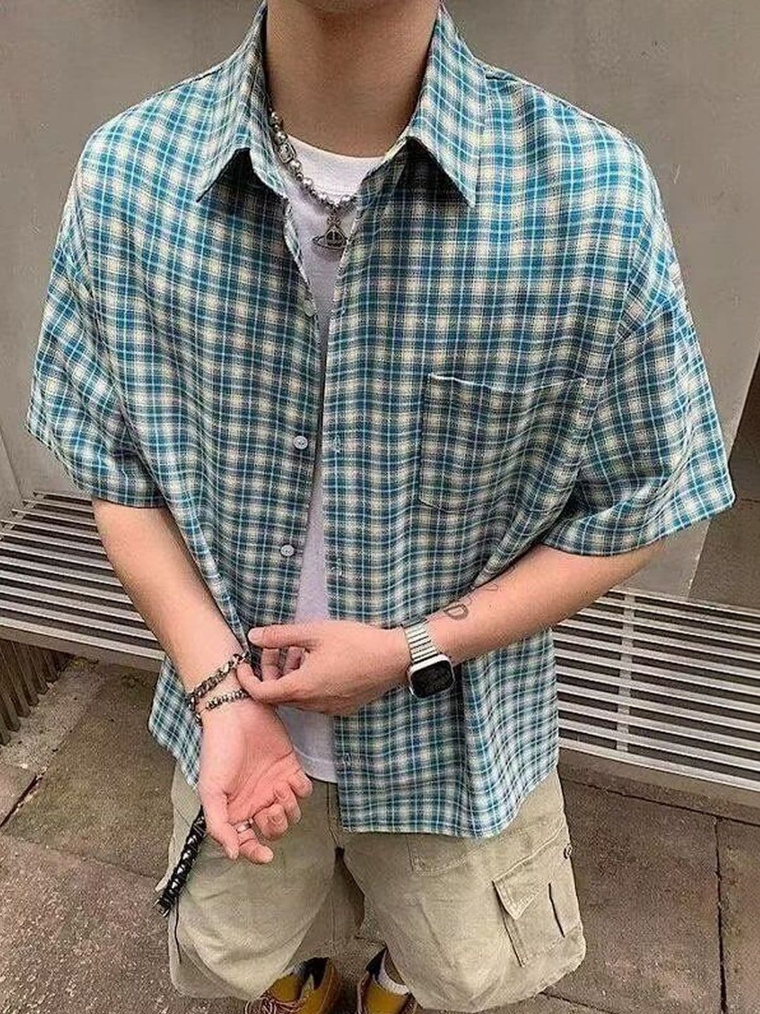 StyleCast x Revolte Men Gingham Checks Checked Casual Shirt - view 1