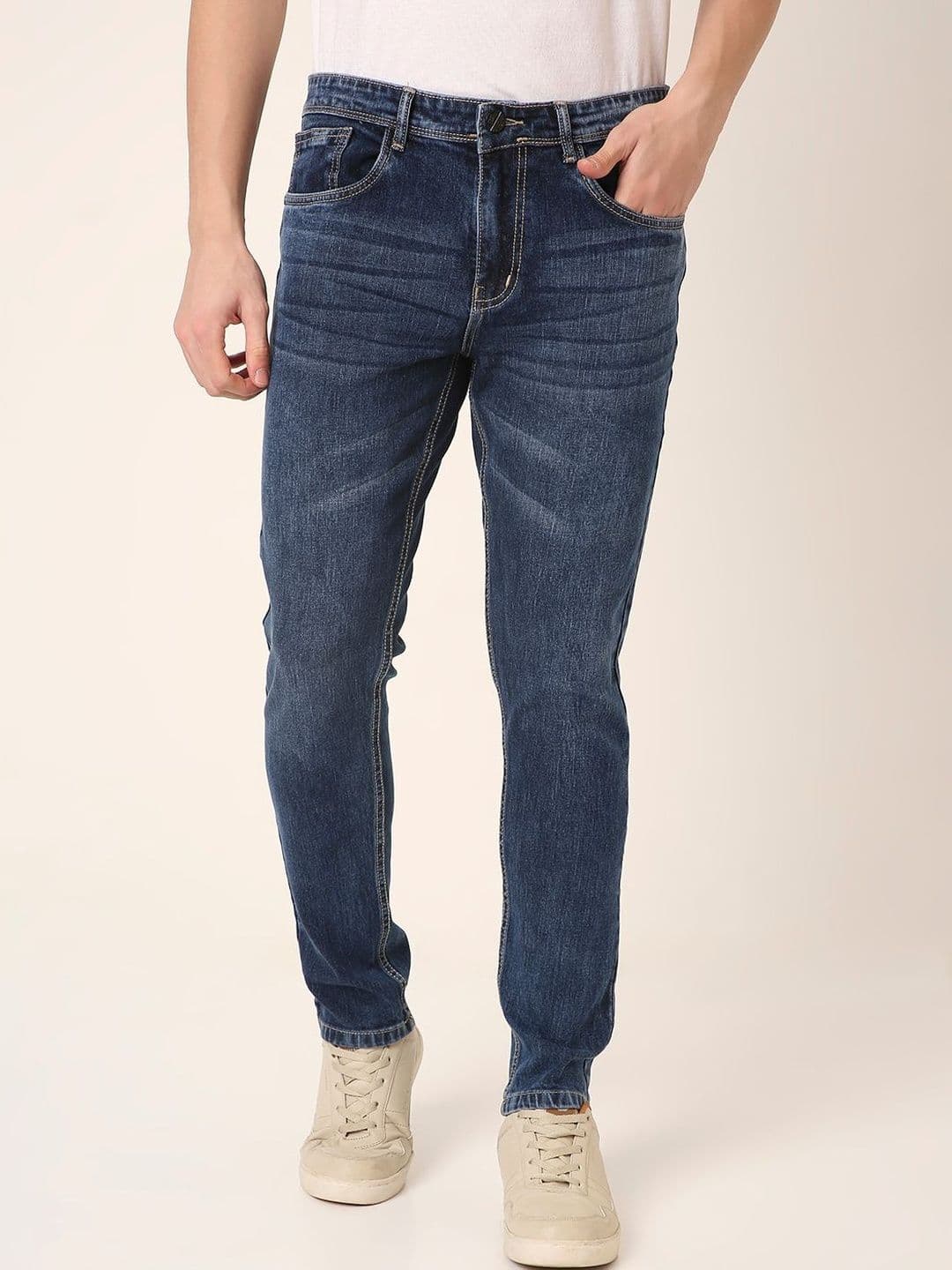 Blnk Men Slim Fit Mid-Rise Light Fade Jeans - view 1