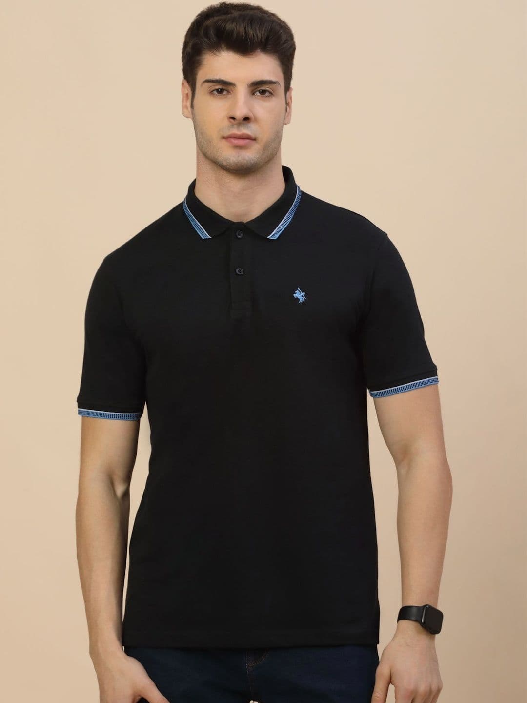 Cantabil Men Brand Logo Polo Collar T-shirt - view 1