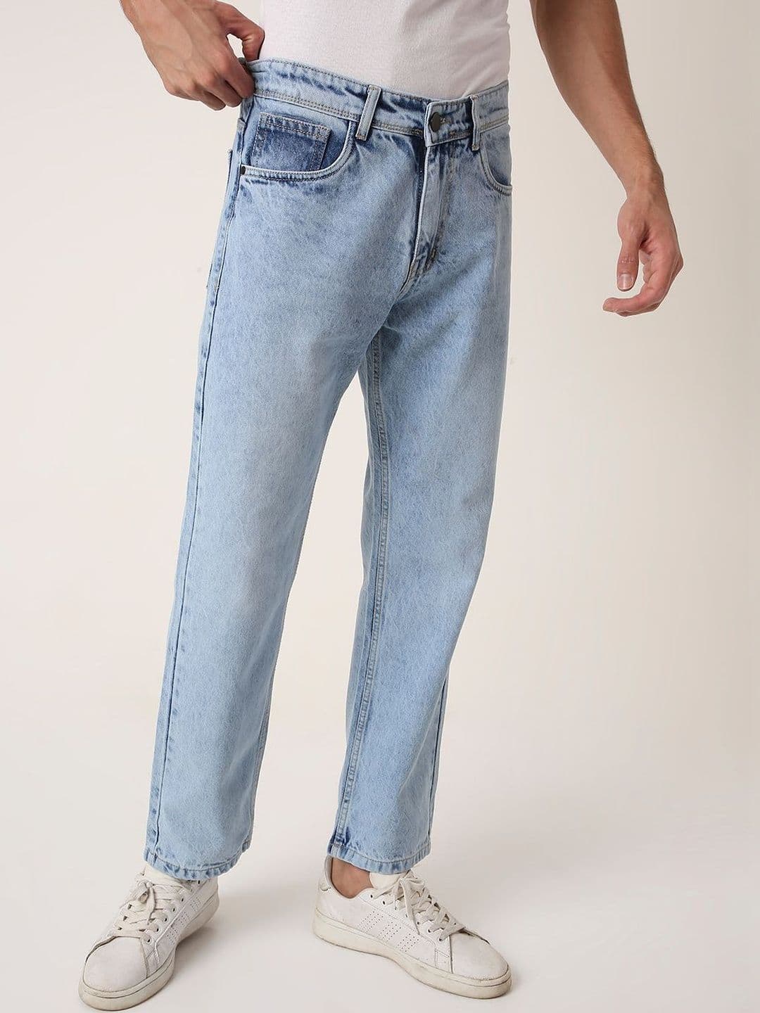 Blnk Men Relaxed Fit Mid-Rise Light Fade Jeans - view 1