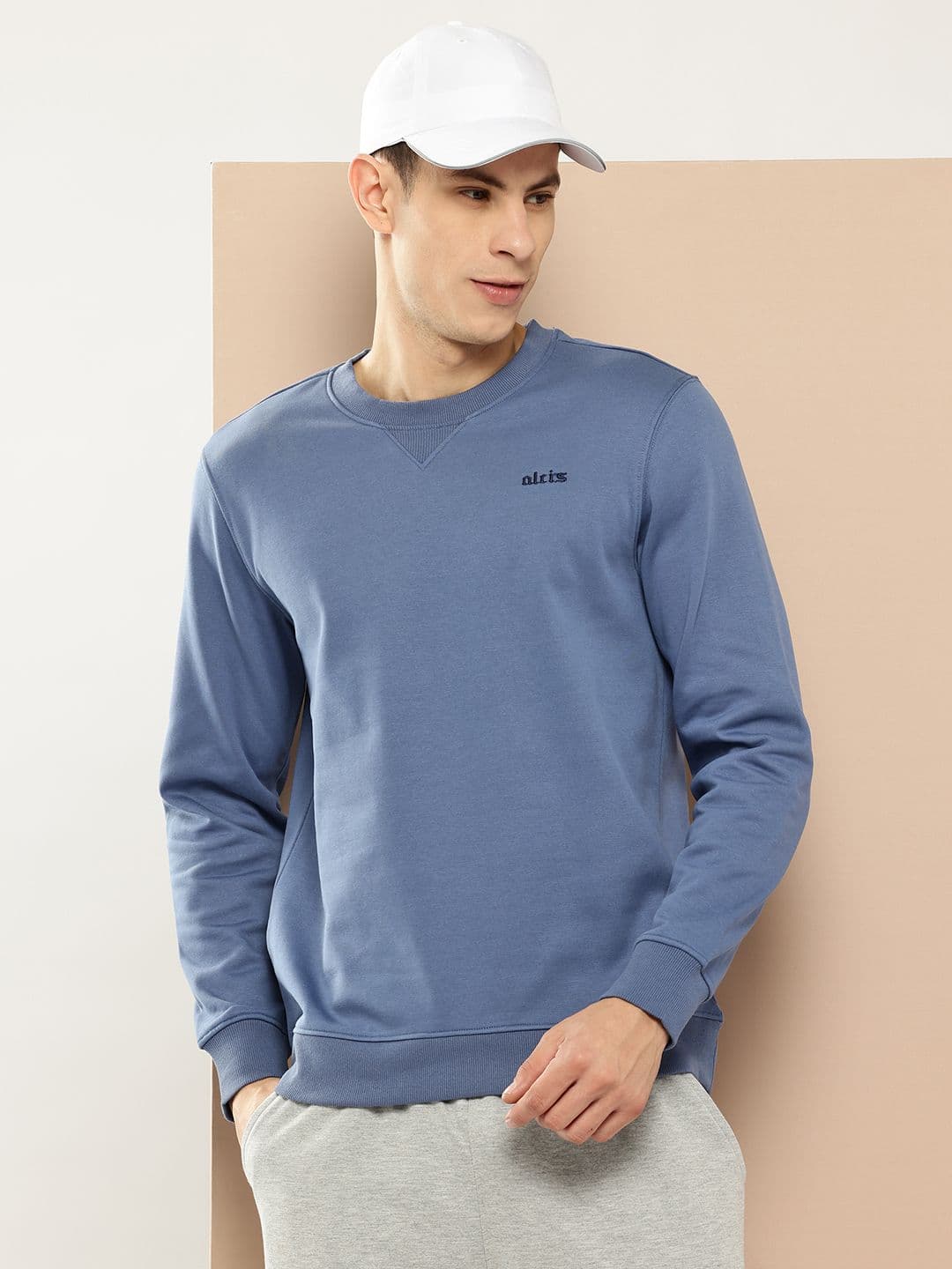 Alcis Brand Logo Self Design Fleece Pullover - view 1