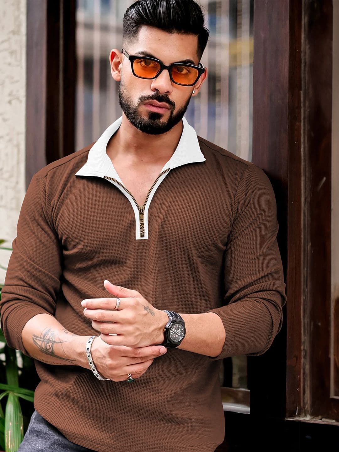 HAPPY KHAJANA Men Polo Collar T-shirt - view 1