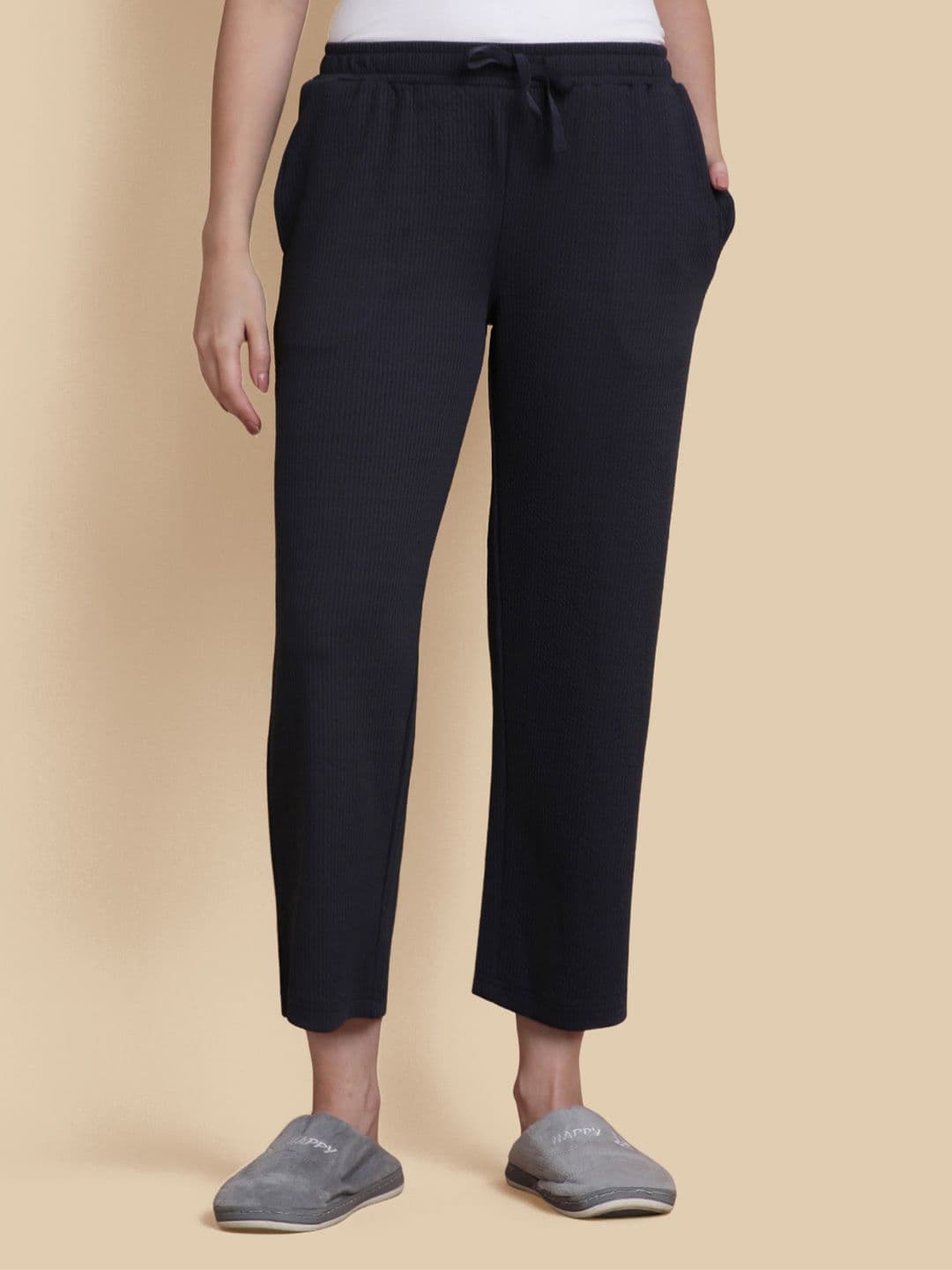 TWIN BIRDS Women Ultra-Soft Textured Lounge Pants With Adjustable Drawstring & Pockets - view 1