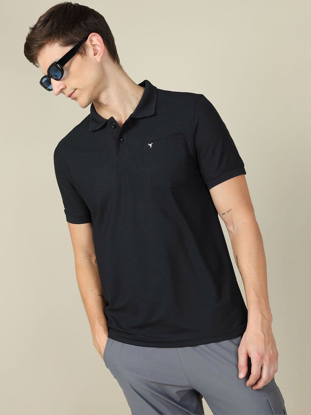Technosport Men Polo Collar Anti Static Pockets Slim Fit T-shirt - view 1