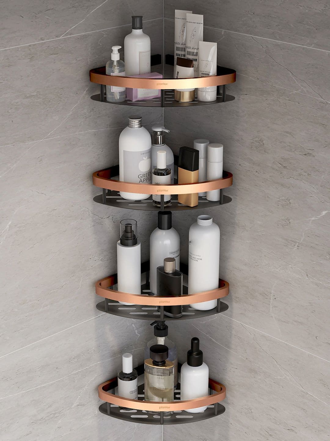 Plantex Black Stainless Steel Contemporary Bathroom Caddy - view 1