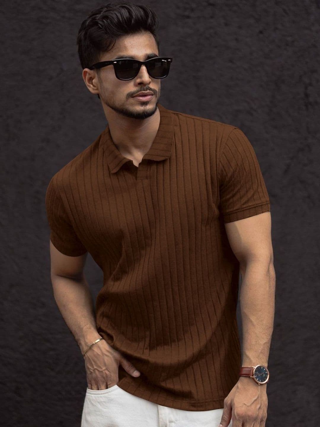 HAPPY KHAJANA Men Polo Collar T-shirt - view 1