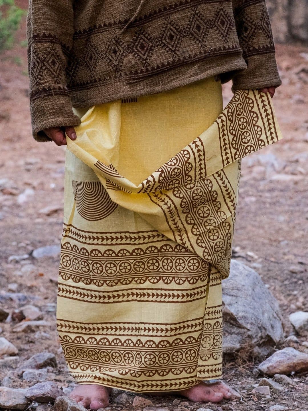 CRYSTAL HEAL Men Printed Cotton Dhoti Dhotis - view 1