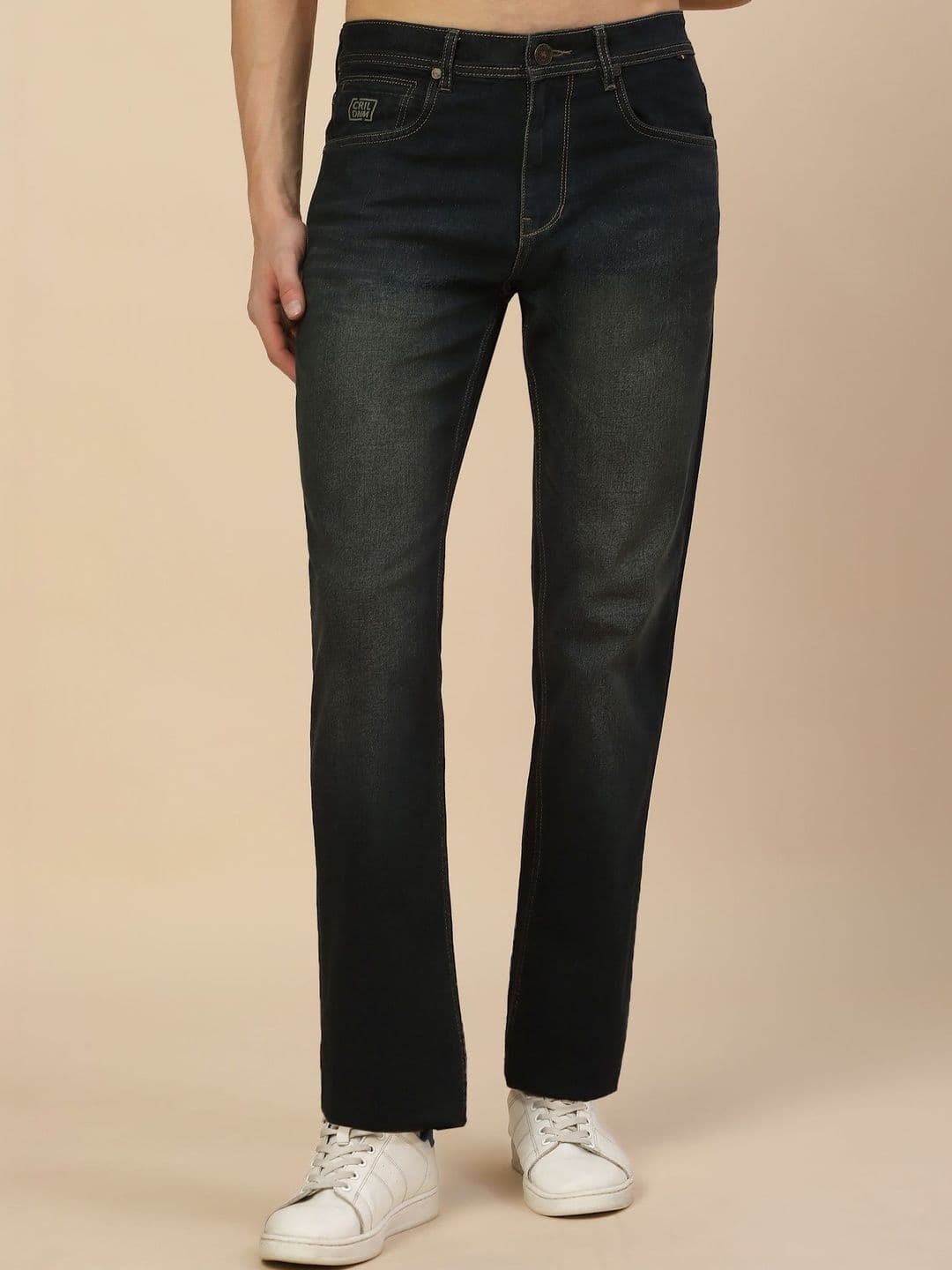 Cantabil Men Comfort Regular Fit Mid-Rise Light Fade Stretchable Jeans - view 1