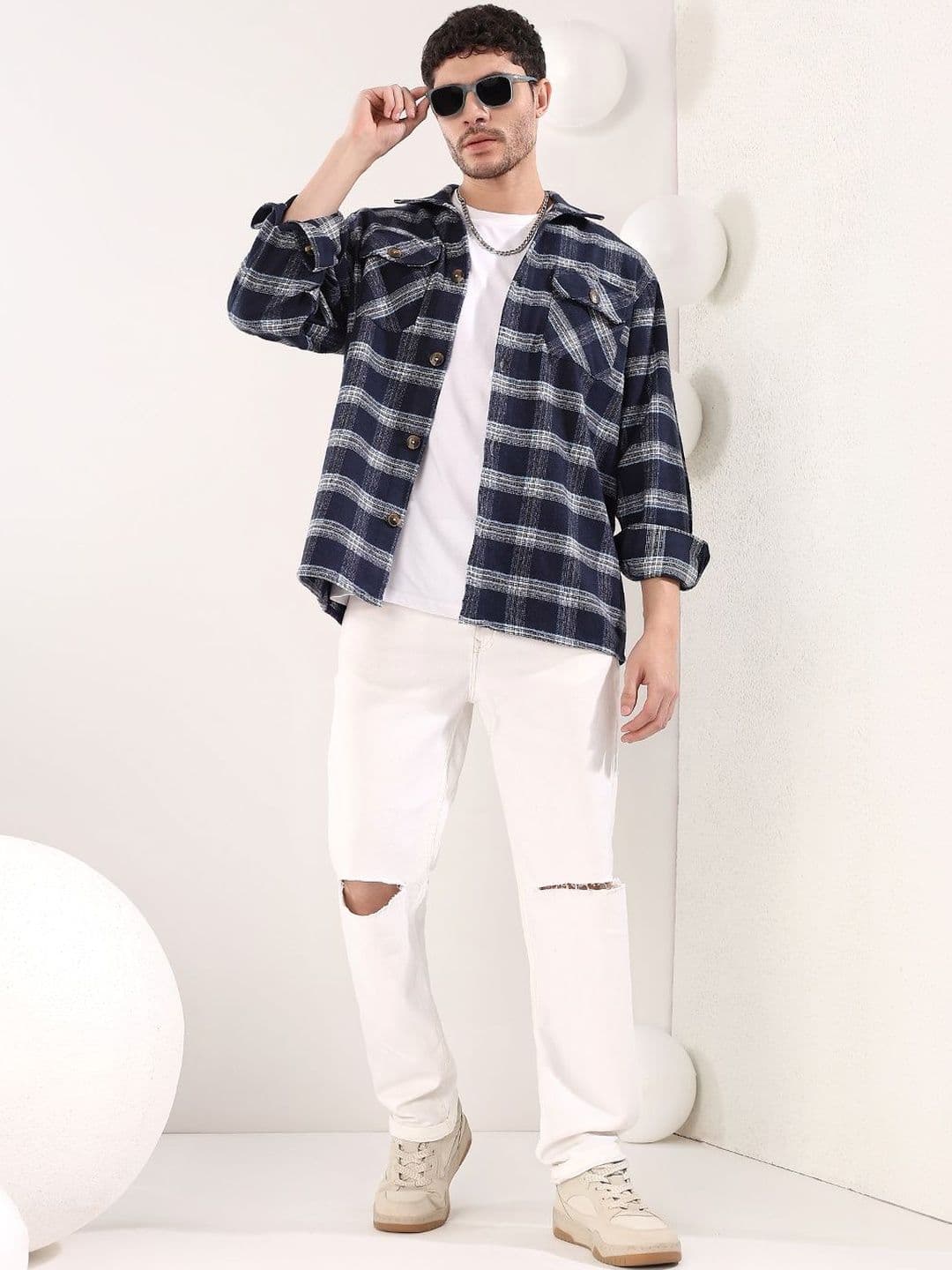 Kotty Men Stylish Check Flannel Shacket - view 1