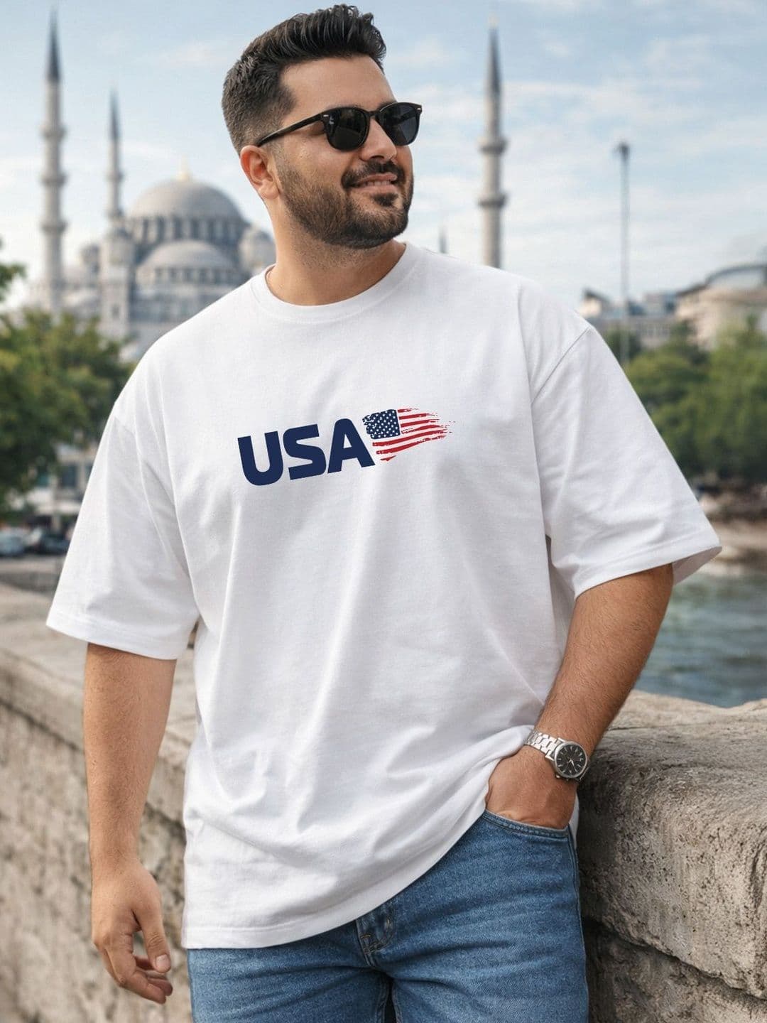 VEIRDO Men Printed Drop-Shoulder Sleeves Pure Cotton T-shirt - view 1