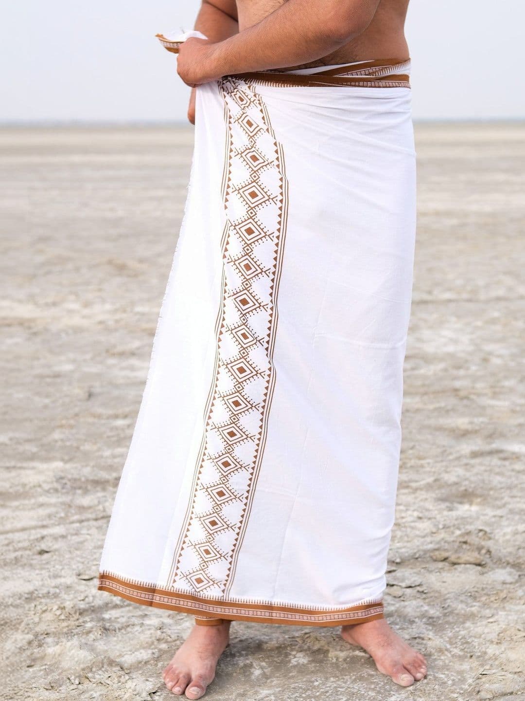 CRYSTAL HEAL Men Printed Cotton Dhoti Dhotis - view 1
