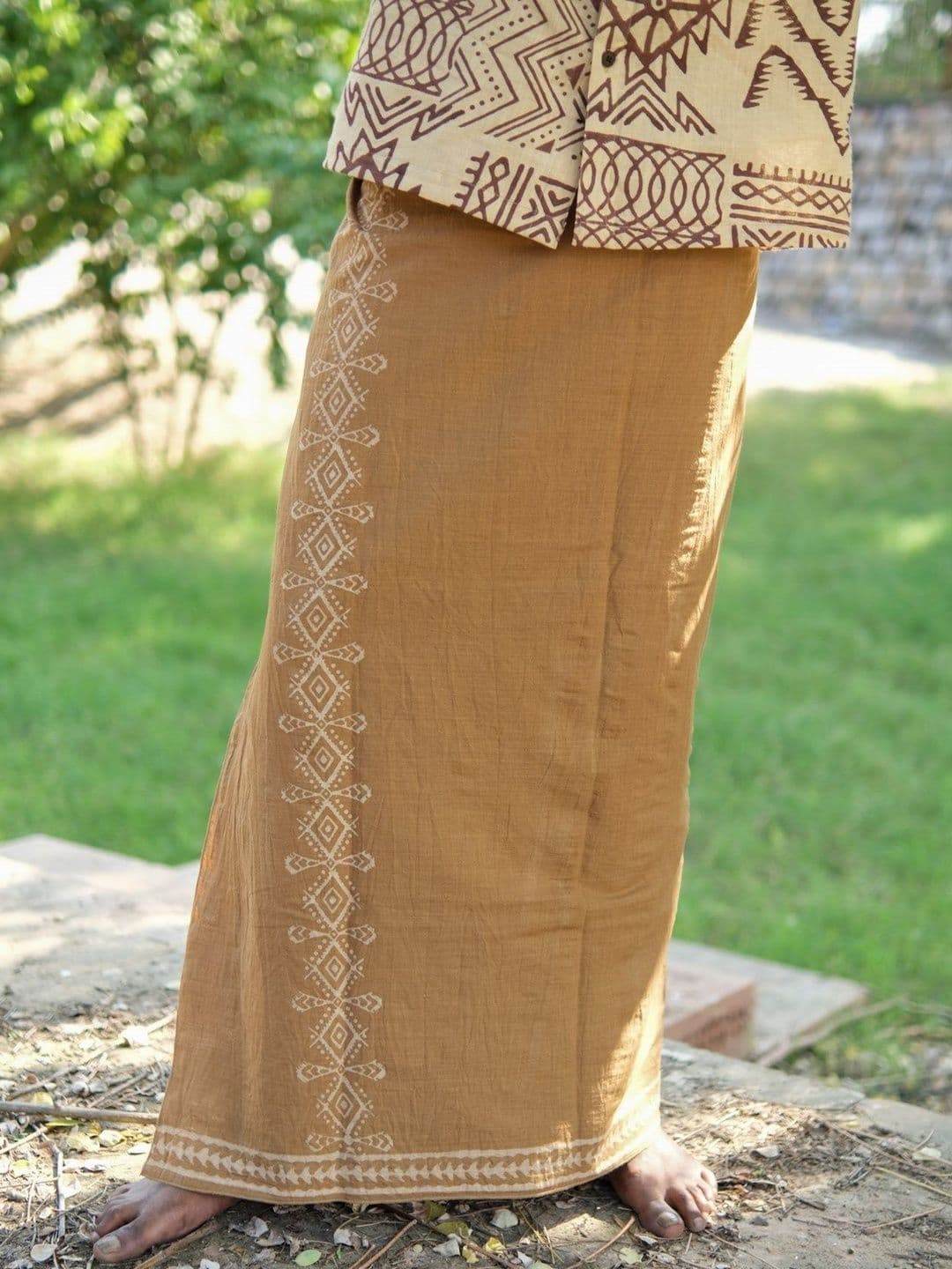 CRYSTAL HEAL Men Tribal Printed Dhoti - view 1