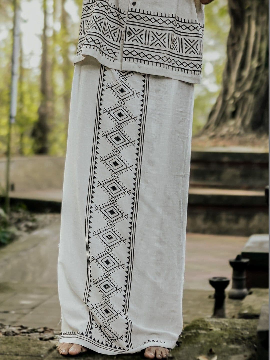 CRYSTAL HEAL Men Solid Cotton Dhoti - view 1