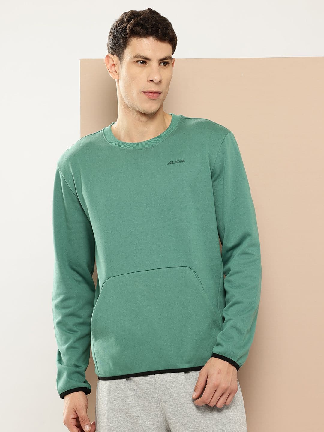 Alcis Brand Logo Self Design Fleece Pullover - view 1