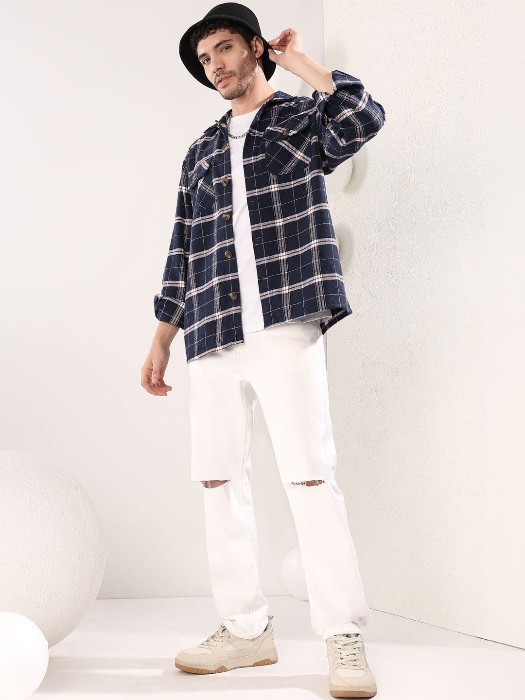 Kotty Men Stylish Check Flannel Shacket - view 1