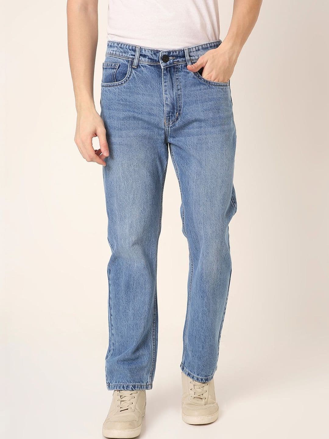Blnk Men Relaxed Fit Mid-Rise Light Fade Jeans - view 1