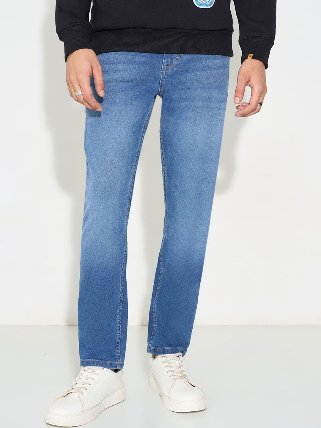 SF JEANS by Pantaloons Men Skinny Fit Mid-Rise Light Fade Jeans - view 1