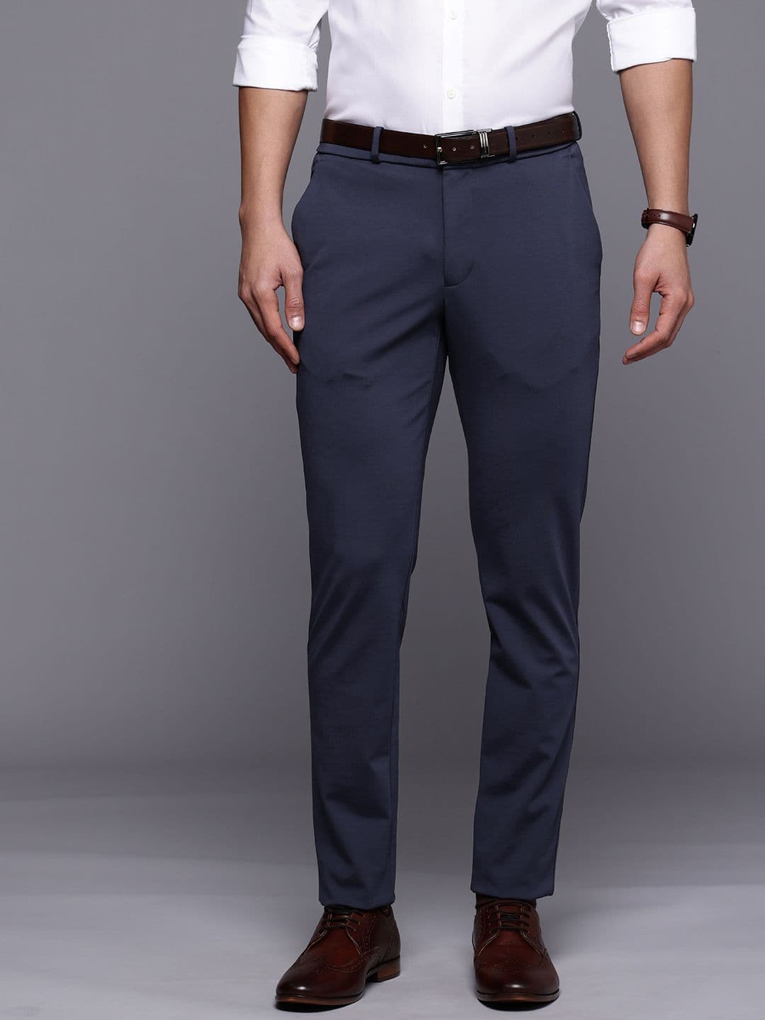 Louis Philippe Men Slim Tapered Fit Formal Trousers - view 1