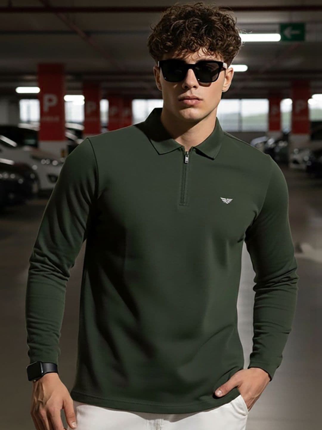 XYRIS Men Brand Logo Polo Collar T-shirt - view 1