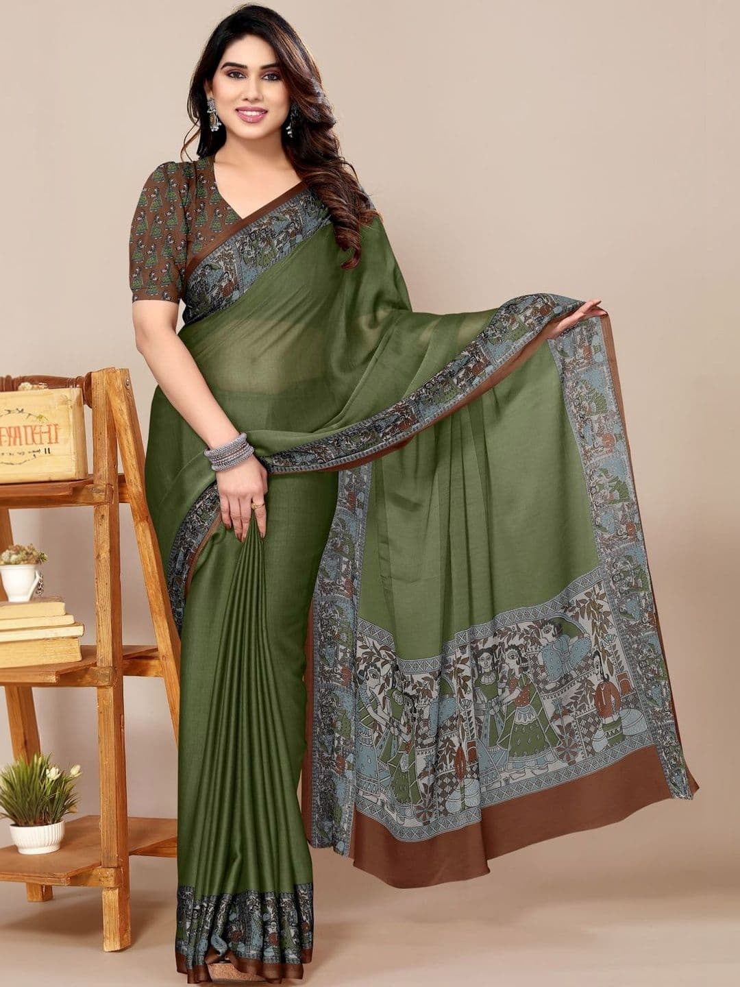 KALINI Poly Chiffon Saree - view 1