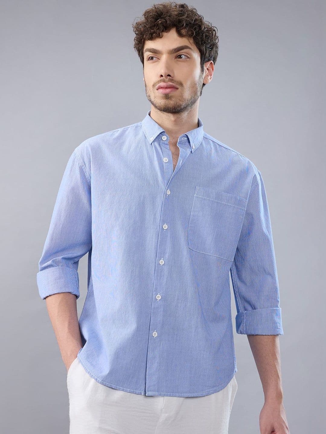 HERE&NOW Men Pinstripes Striped Casual Shirt - view 1