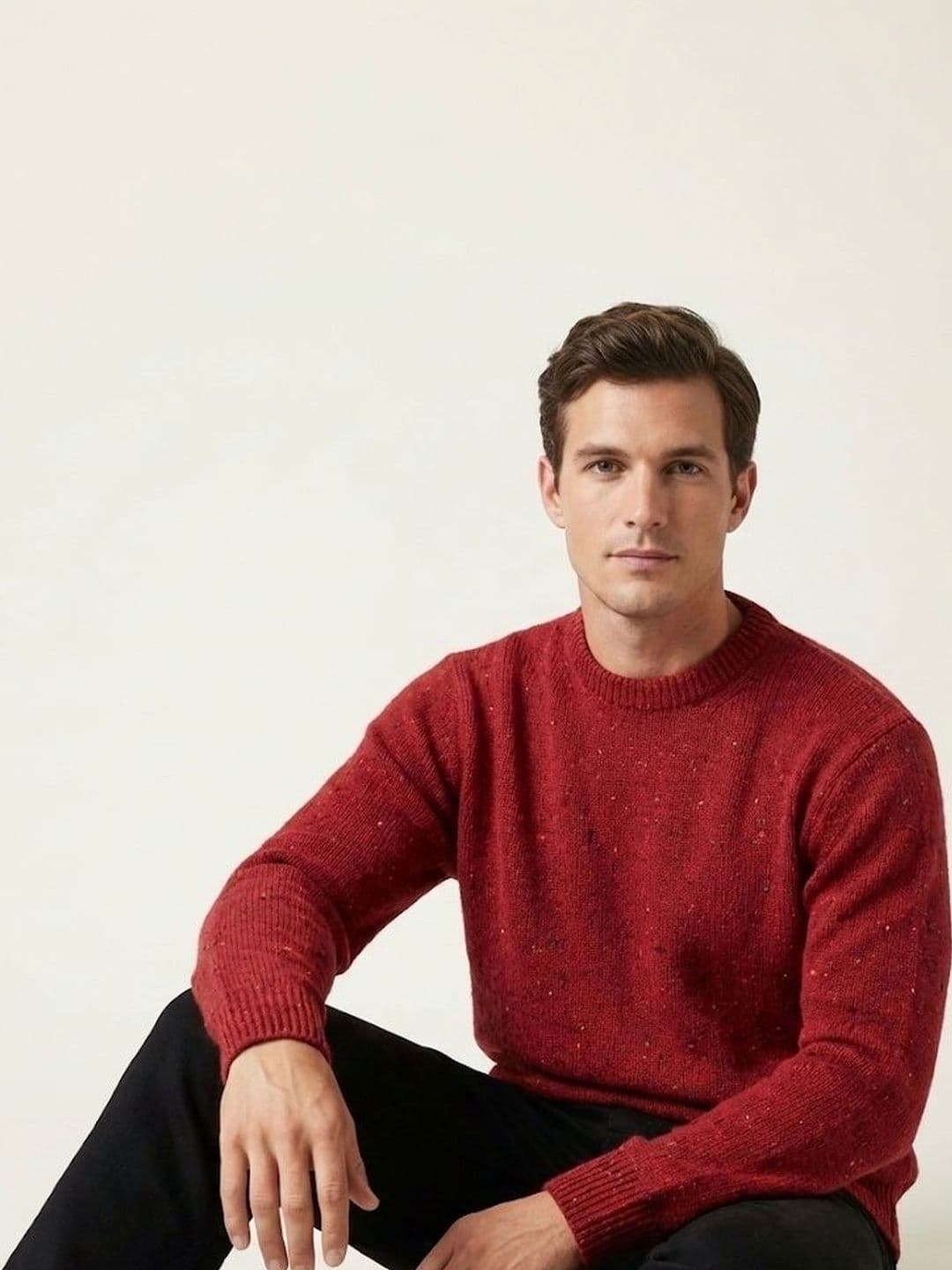 The Roadster Lifestyle Co Self Design Acrylic Round Neck Straight Pullover Sweater - view 1