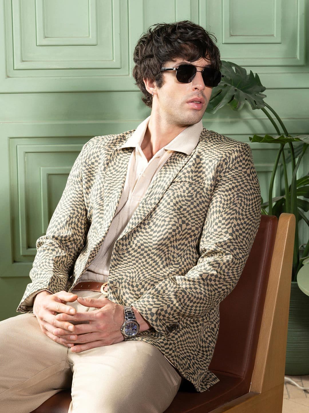 CAHOOT Checked Notched Lapel Single-Breasted Casual Blazers - view 1