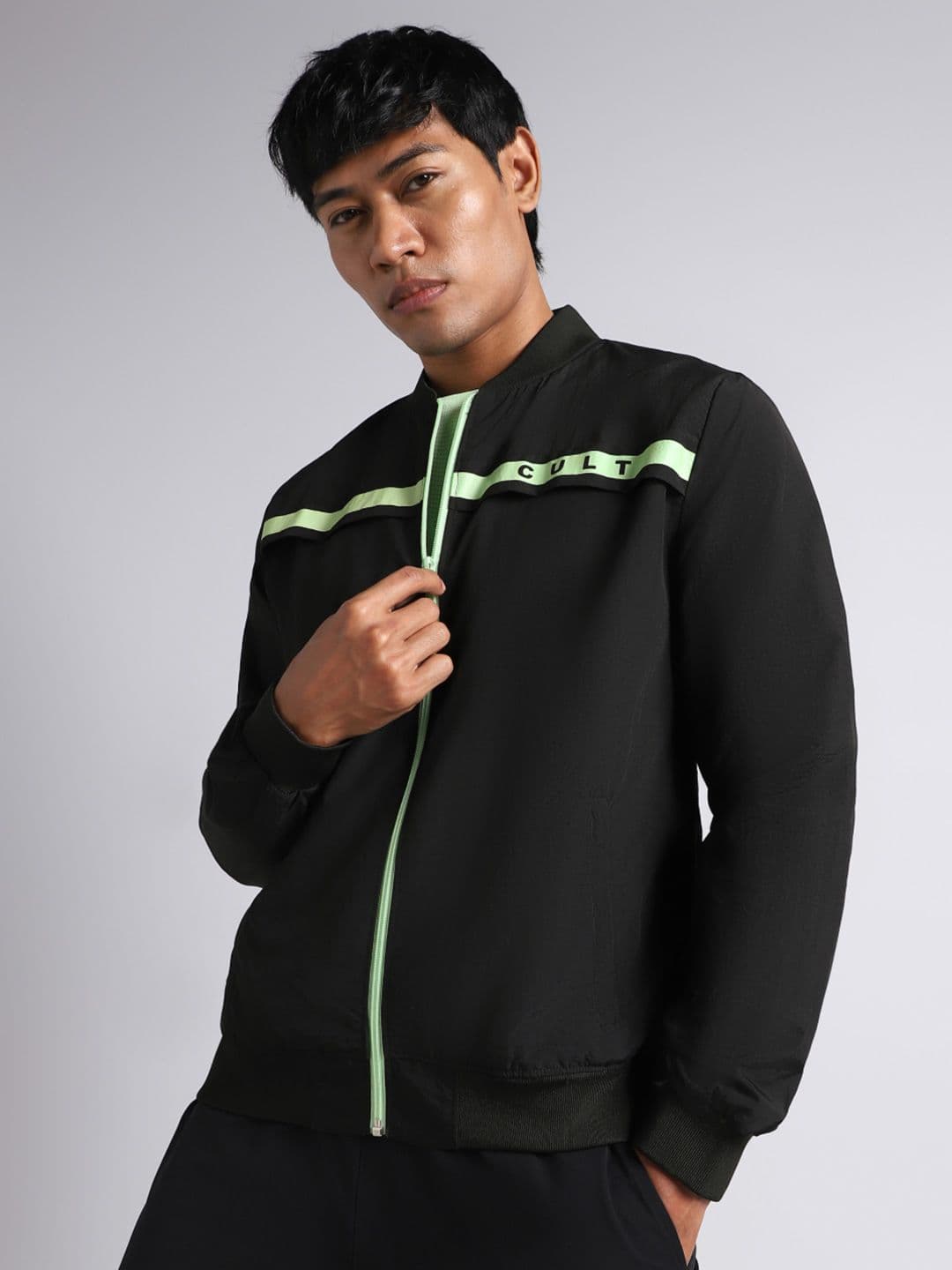 CULT Men Colourblocked Lightweight Training or Gym Bomber Jacket - view 1