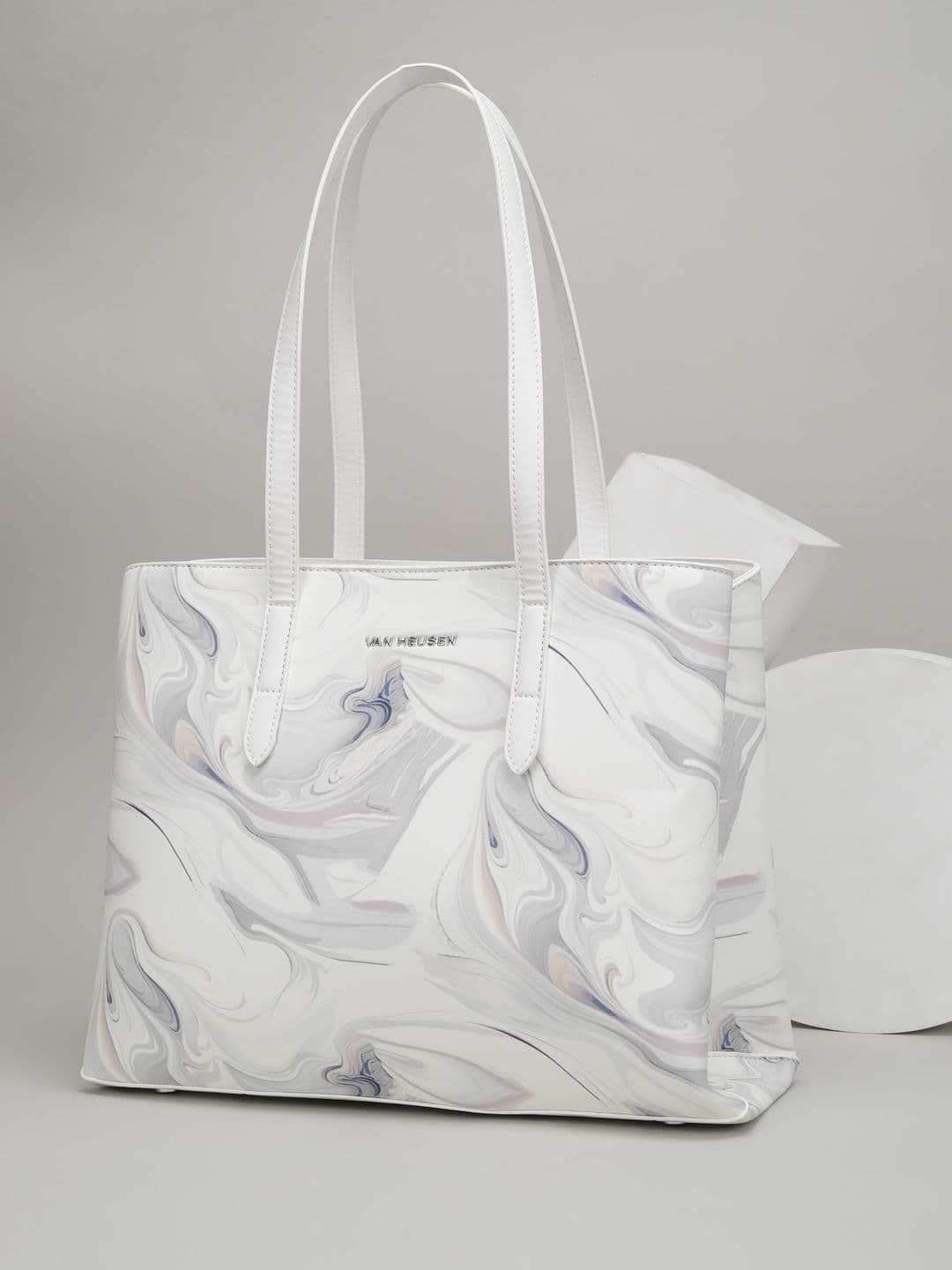 Van Heusen Printed PU Structured Tote Bag - view 1