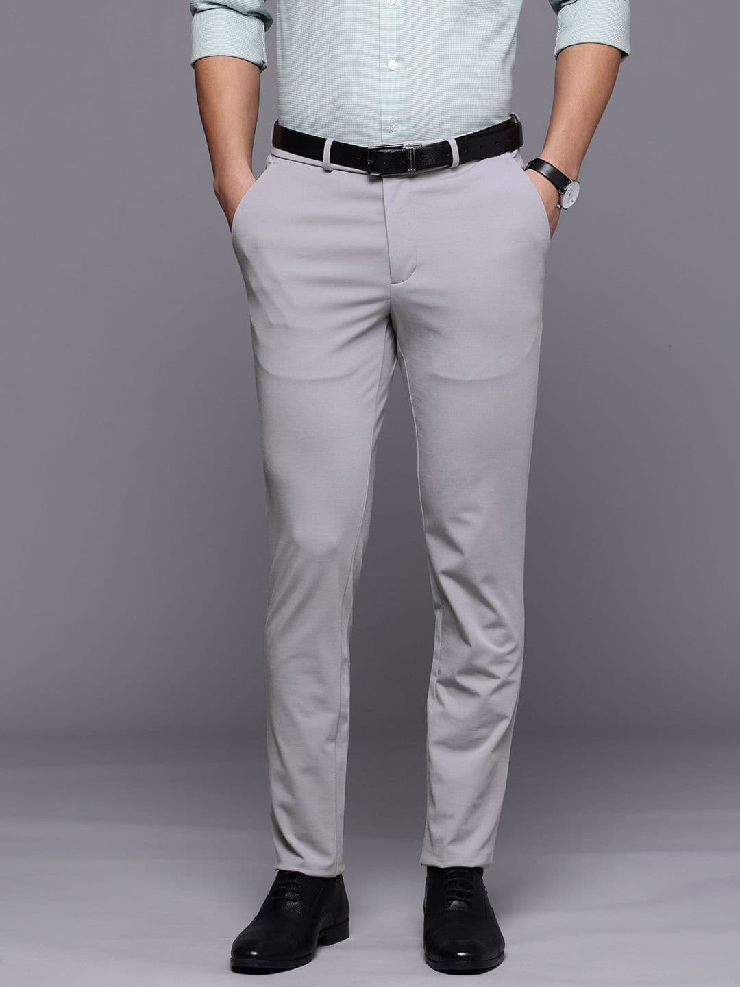 Louis Philippe Men Slim Tapered Fit Formal Trousers - view 1