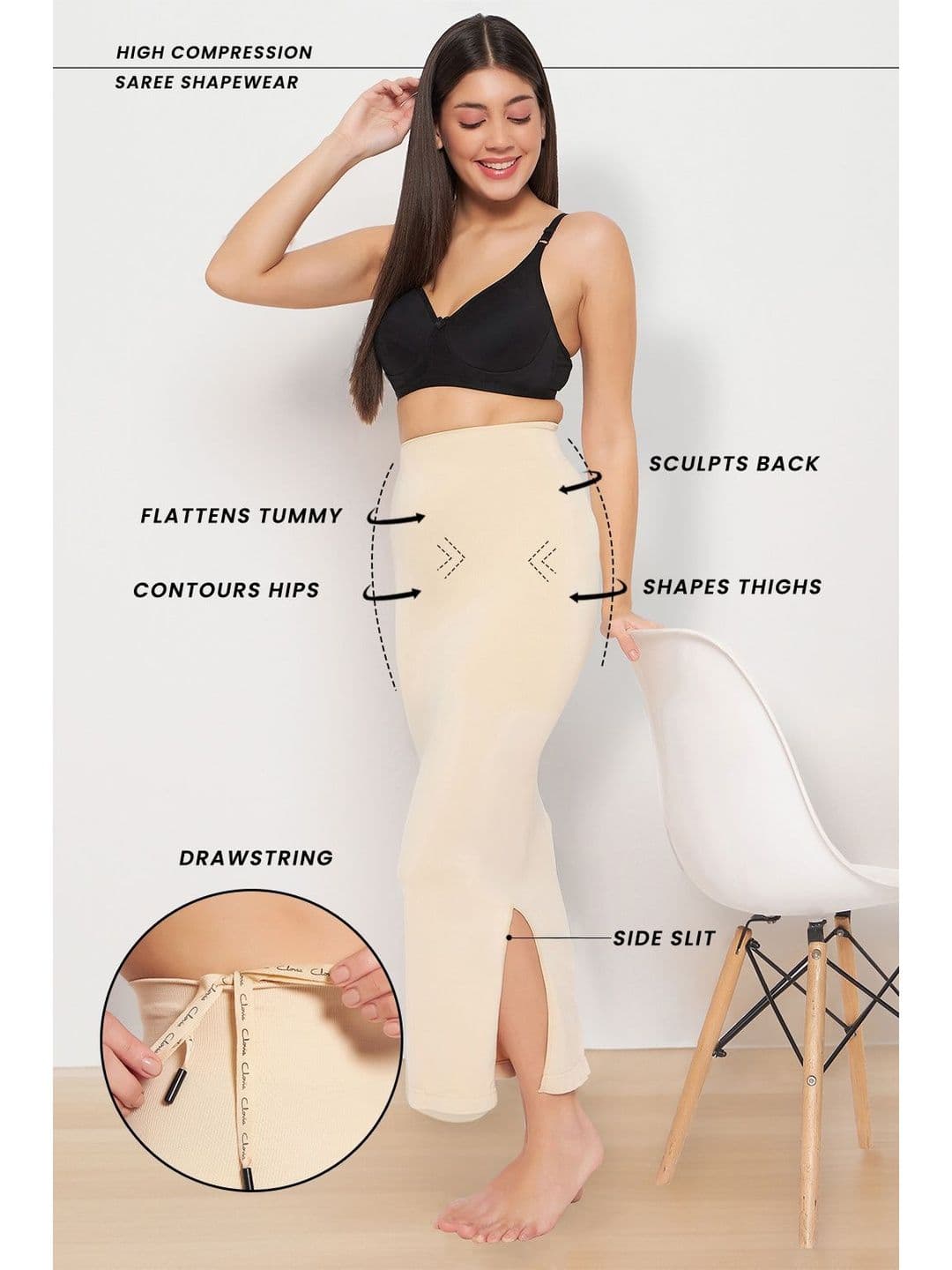 Clovia Saree Shapewear With Side Slit - view 1