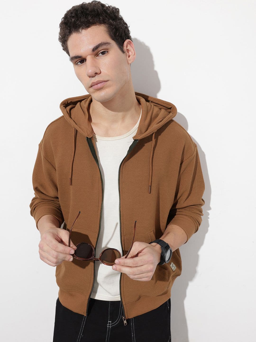 The Roadster Life Co. Textured Relaxed Fit Hooded Sweatshirt - view 1