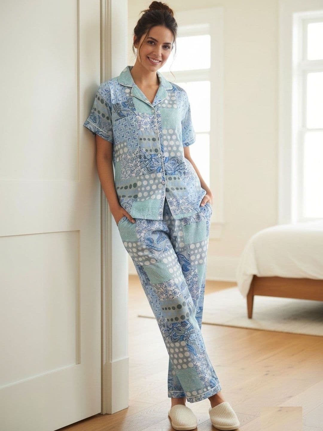 NEYSA Women Printed Shirt with Pyjamas - view 1