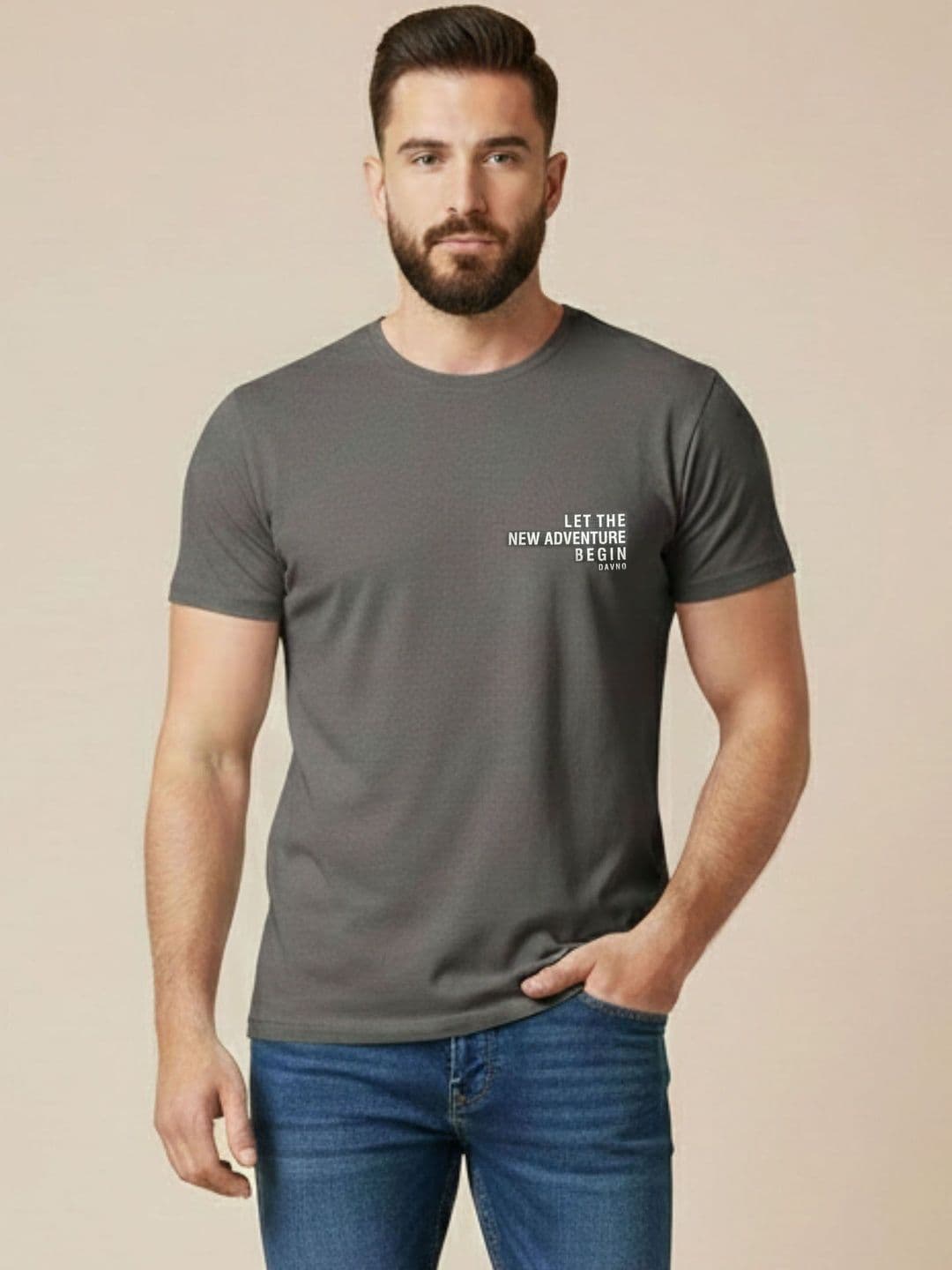 Davno Men Typography Printed T-shirt - view 1