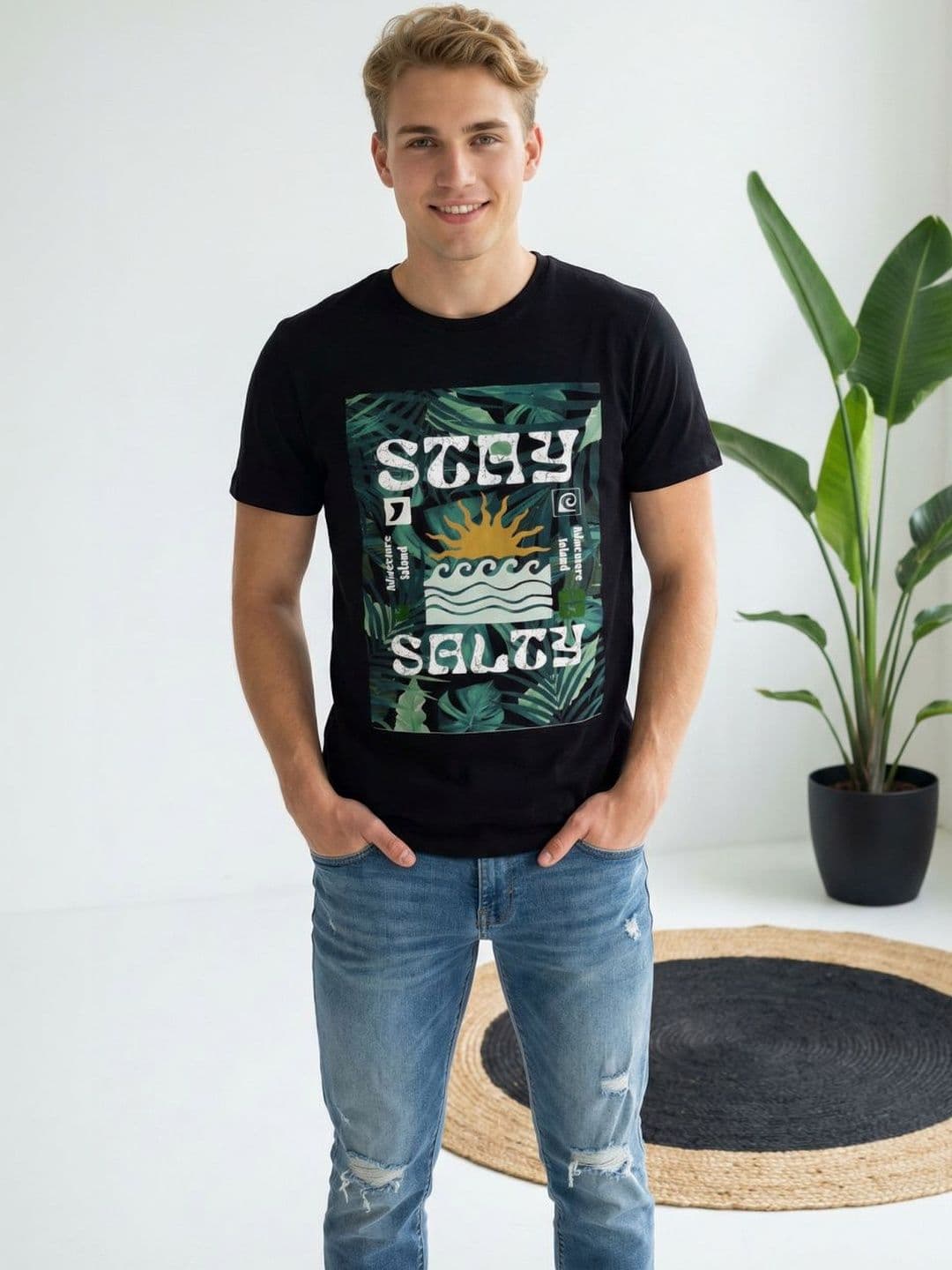 Mast & Harbour Men Printed Pure Cotton T-shirt - view 1
