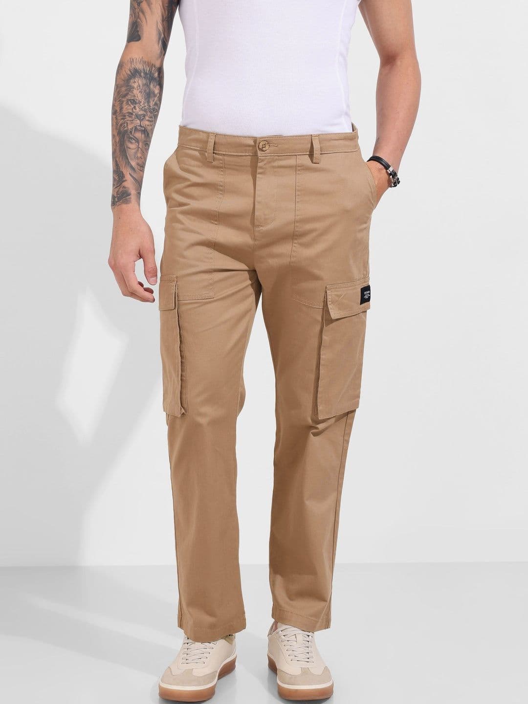 The Indian Garage Co Men Straight Fit Cargos Trousers - view 1