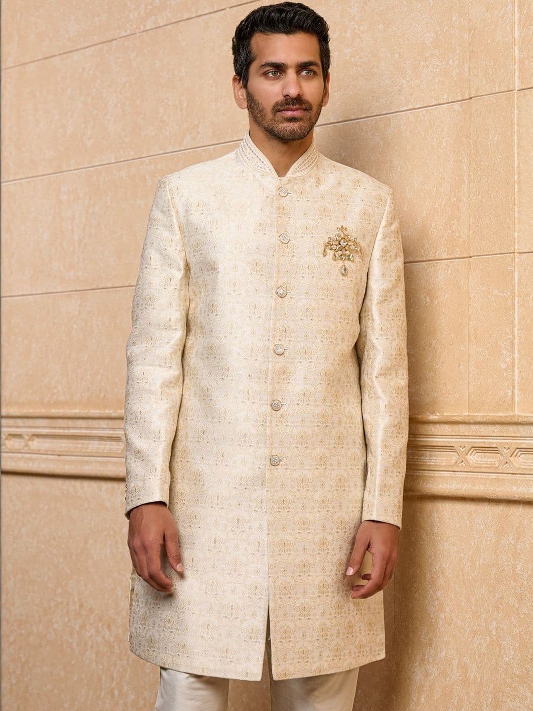 Tasva Embroidered Sherwani - view 1