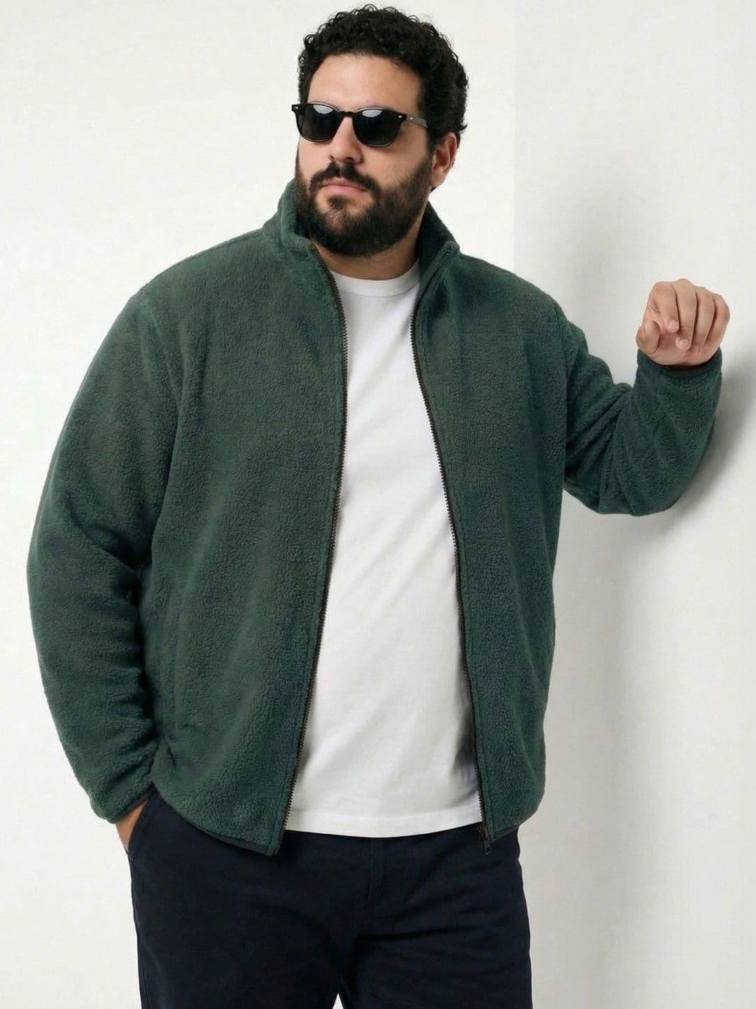UNSTD Men Plus Size Casual Fleece Jacket - view 1